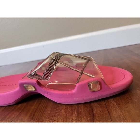 Burberry Women's Pink Check Slide Sandals Size 39 US 8.5 - 9 - Picture 11 of 12